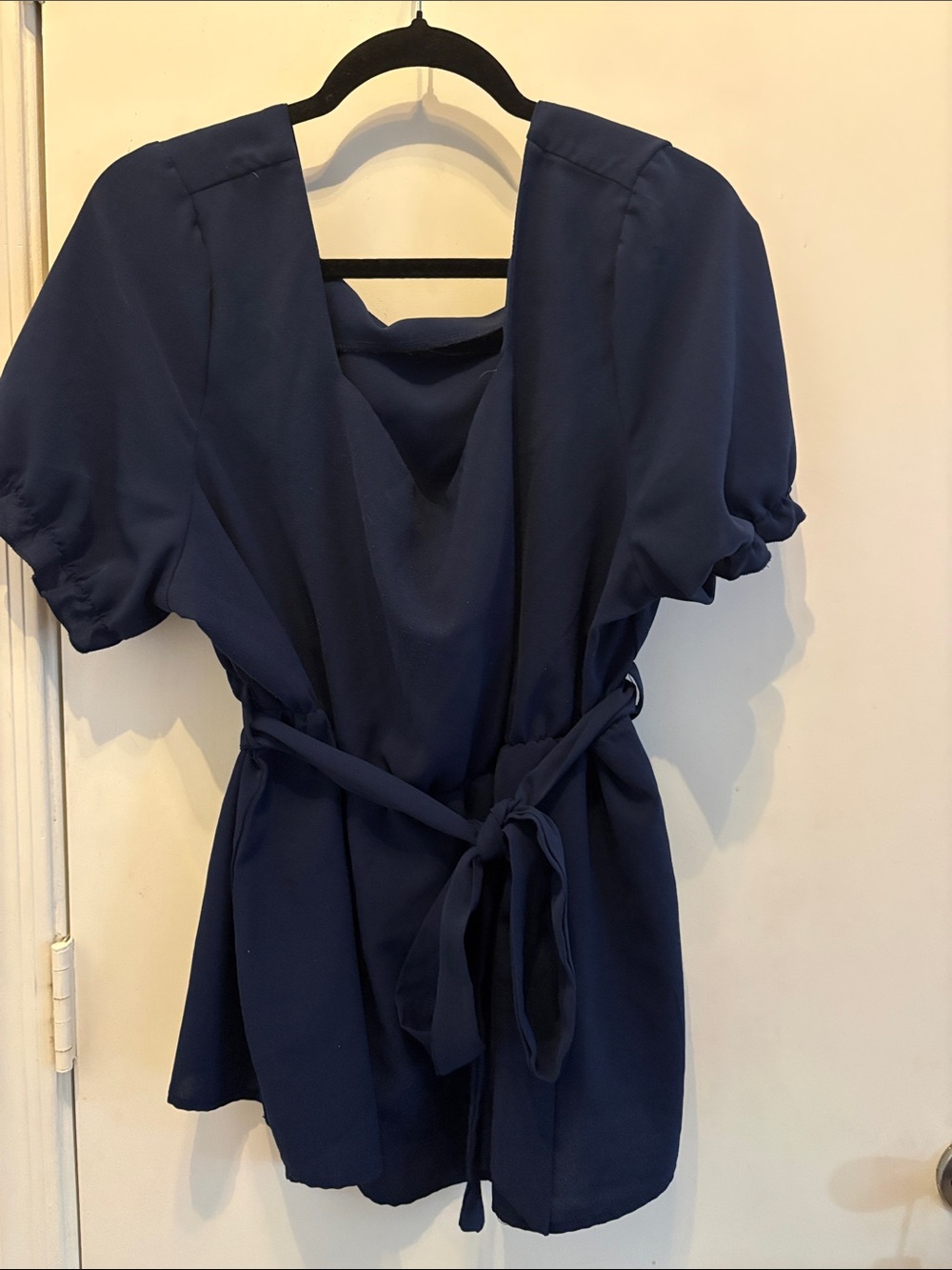 SHEIN Women’s Navy Tie-Waist Women’s Top Size 3xl Coquette Cottagecore Workwear